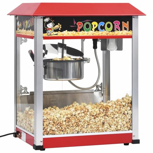 GuyAna Máquina para hacer palomitas de maíz con olla de teflón 1400 W Palomitero Vintage Estilo Carrito