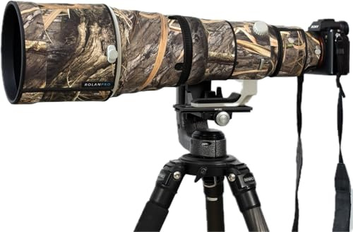 ROLANPRO Copriobiettivo mimetico per Sony FE 600 mm F/4 GM OSS antipioggia, custodia protettiva per obiettivo, #49 Grass Camo impermeabile