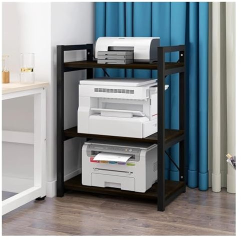 DruckerstäNder Druckertisch 3-stufiger Druckerständer Aus Holz, Druckerregal Für Den Heimboden, Drucker, Kopierer, Aufbewahrung, Druckerregal, Büro-Finishing-Rack Druckerschrank