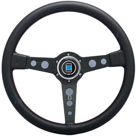 Sportlenkrad Universal Racing Leder Lenkrad 350mm 14 zoll Auto Sport Lenkräder Flache Mais for Driften Zubehör Holzlenkrad