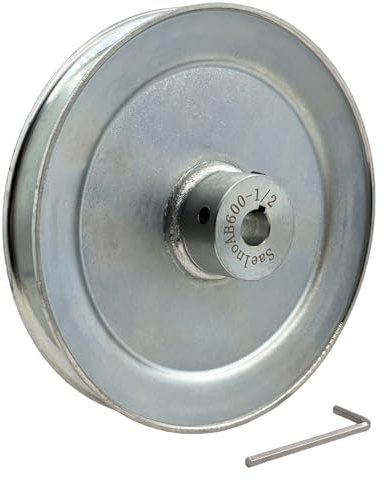 Saelno AB600-1/2 Single Groove Web Sheaves, v Belt Pulley 6 OD 1/2 bore,Motor Pulley Carbon Steel for A B 5L 4L V-Belts