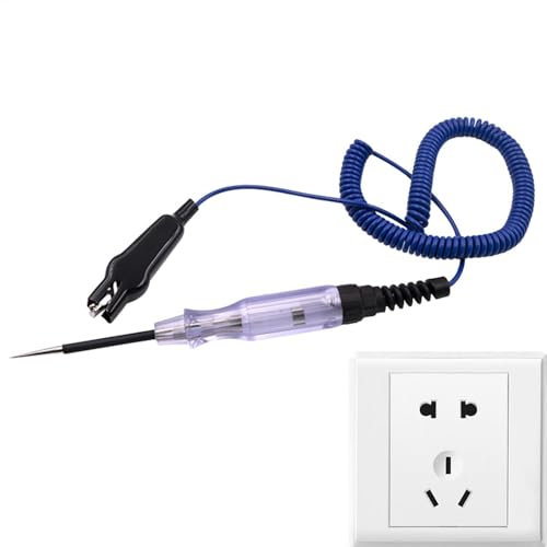 Lunaobrik Test Light Automotive, 12 V Test Light - Spannungskreis-Tester Hochleistungs 6-24V Testlicht,Sicherungsstift mit verlängertem Federdrahtsonde Elektrisches Werkzeug für LKW