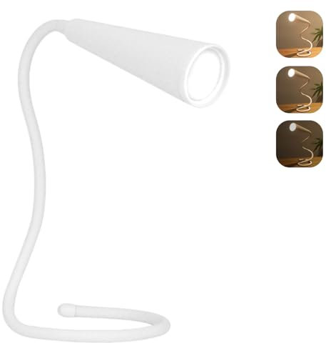 Tragbare LED Leselampe, Kabellos USB-Aufladbar Leselampe hals, 3 Farbtemperatur Modi & Helligkeitsstufen Dimmbar, Flexible Schwanenhals-Buchleuchte, 360° Flexibel für Nachtlesen ins Bett,Reisen