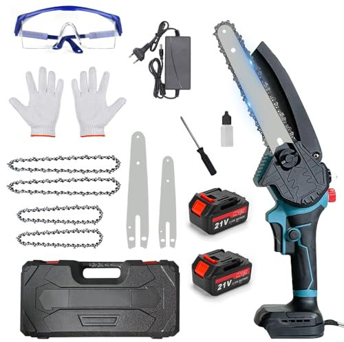 Mini Motosega A Batteria Per Potatura,6 e 8 Pollici,2 in 1 Motosega A Batteria Per Potatura Professionale,Sega Elettrica per Potatura per Potare Rami(B)