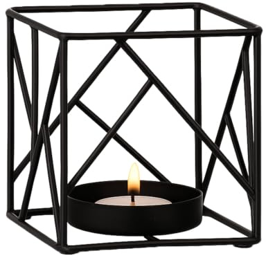 Sarpene -2- Teeljuslykta i metall, geometrisk, svart, modern, 10 cm