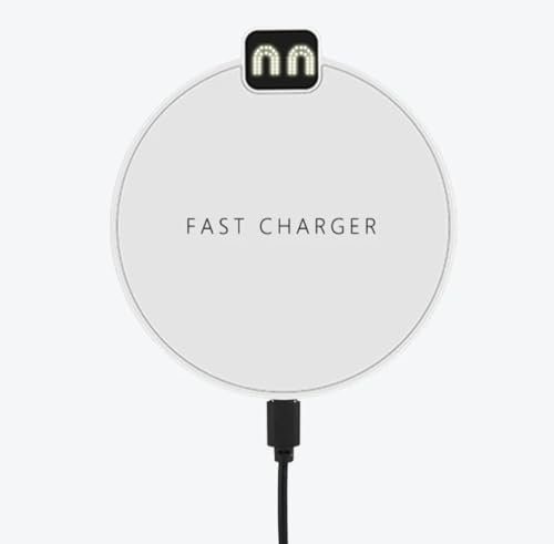 30W Fast Wireless Charger Pad, Wireless Charging Station Compatible with iPhone 16 15 14 13 12 11 XS XR X 8, Compatible with Samsung Galaxy S25 S24 S23 S22 S21 S20 S10 S9 S8 All Qi Phones (White)