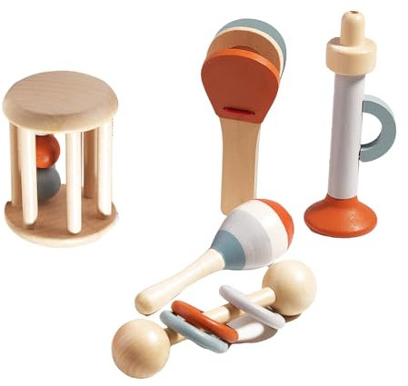 Zkydhbd Musikset Holzspielzeug Für Kleinkindinteraktion Percussion Musikinstrument Sensorische Bildung Rasseln Spielzeug Für Vorschulkinder Vorschullernspielzeug