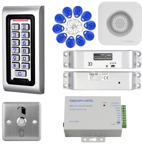 RealOKbii Waterproof Access Control System Kit Metal Electronic Door Lock | Backlit keypad, WG26 output, tamper alarm, doorbell;RFID 125KHz 2000 users;Used in factories, warehouses, and banks