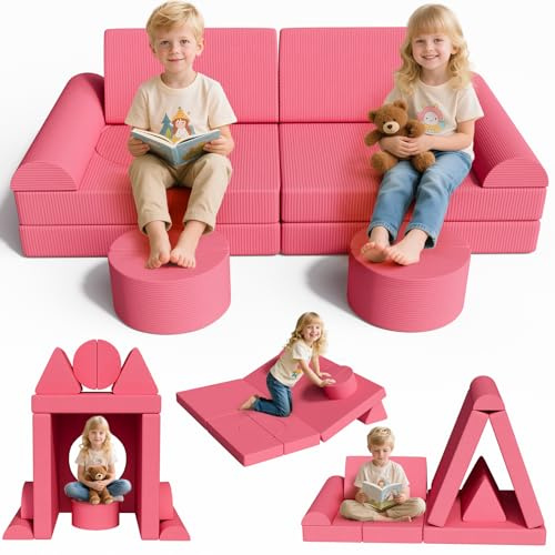 MAMIZO Spielsofa Cord, Kindersofa-Bausteine, 15-Teiliges Modulare Kinderspielcouch, Spielsofa für Kinder, Kindercouch Aufklappen Oeko-TEX, kreatives Spielen für Kuschelecke im Kinderzimmer