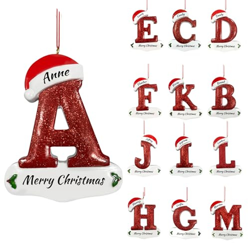 Weihnachtsbaum Anhänger Personalisiert mit 2/3/4/5/6/7/8 Familiennamen Weihnachtsdeko 2025 Personalisierte für die Christbaumdekoration, Familie, Freunde