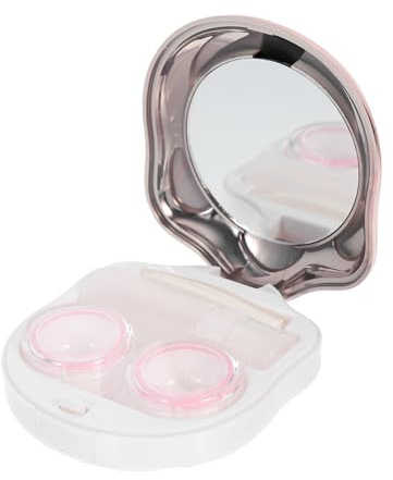 Hemobllo Estuche para Lentes de Contacto con Diseño Adorable de de Gato Caja Portátil para Cosméticos Contenedor Hermético y Duradero para Uso Exteriores para Viajes y Almacenamiento