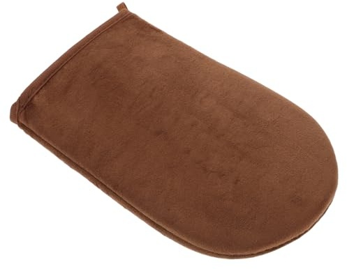 Mikinona Moufles Autobronzant Floqué Réutilisable pour Application Uniforme de Lotion Corps et Dos Accessoire Autobronzant Doux sans Exposition Soleil Moufles Applicateur Pratique