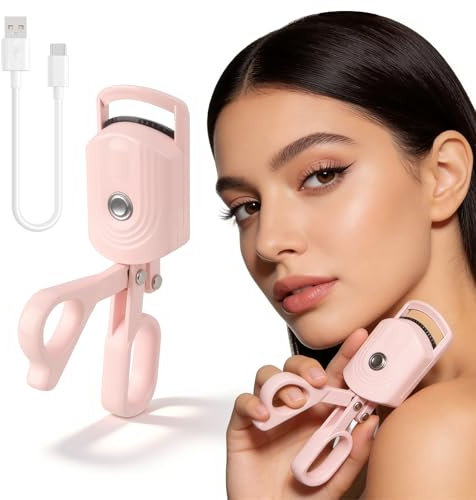 Wimpernzange Beheizbar, Heated Eyelash Curler, Heated Lash Curler, – Natürliche 24h-Krausung, Gewölbtes Design passend zur Augenform, Tragbar Mit Type-C Aufladung