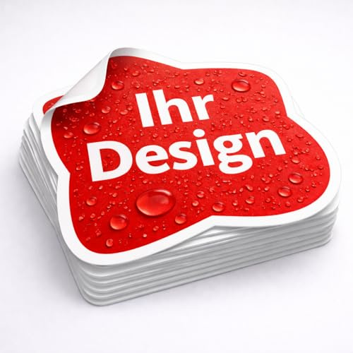 P4Print Individuelle Vinyl Aufkleber, 5x5 cm, 100 Stk