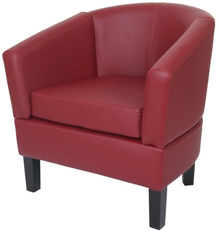 Mendler Lounge-Sessel HWC-O17AM FSC®-Zertifiziert Kunstleder - Bordeaux | Sessel, Clubsessel, Cocktailsessel