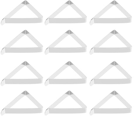 JOINPAYA 12 Stück Tischdeckenclips aus Edelstahl Dreieckige Tischtuchklammern 5cm Breit Windfest und Verstellbar für Drinnen und Draußen