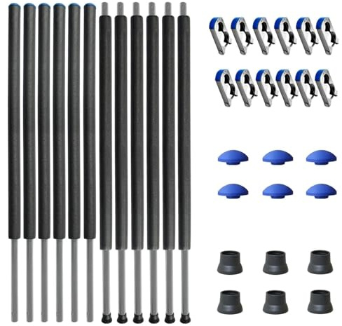 Baunsal® Trampolin Netzstangen, Ersatz-Stangen für Netz (JS+EXD, JS-IN) | Ersatzstange für Trampolin Netz, Ersatz-Netzstange für Sicherheitsnetz, Netzpfosten, Trampolin Ersatzteile Stangen