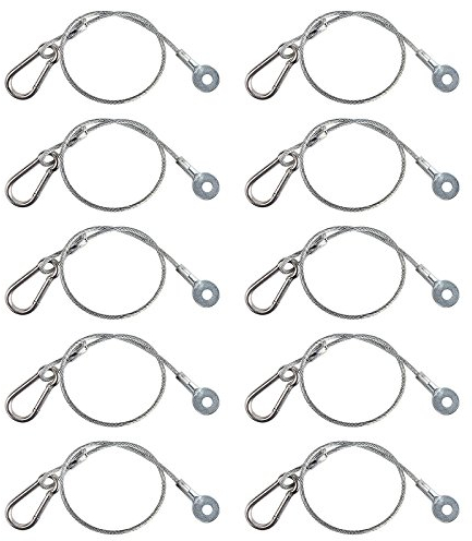 TSSS 10 Stück Sicherheit Edelstahl Seil Strick 30cm,Bühnenlicht-Sicherheitskabel für Traversen Bühnenbeleuchtung Disco-Beleuchtung,30kg Tragfähigkeit