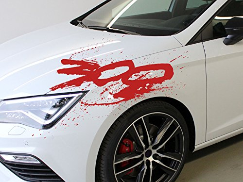 Dekor 300 Blutflecken 58x51 cm Auto Aufkleber Folie Tuning Farbe: 306 Karminrot -Farbauswahl 25 Farben verfügbar KX035