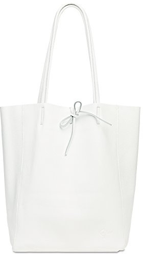 Caspar Großer Damen Leder Shopper Schultertasche mit Sicherheitsfach - CLASSIC LINE - Modell No.780 - Made in Italy