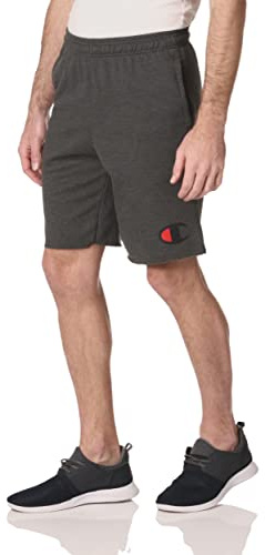 Champion Herren Graphic Powerblend Fleece Shorts, Dunkelgrau, M