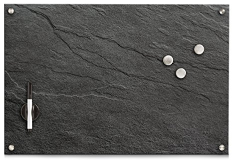 Zeller 11689 Memobord Schiefer, Glas, Anthrazit