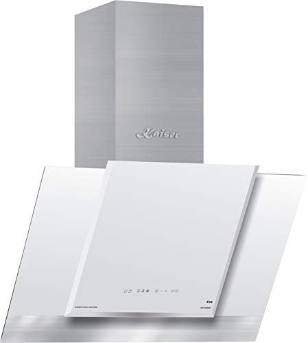 Kaiser 8438 white ECO luxury cooker hood 80 cm without head • stainless steel white glass wall hood 910 m³/h • TouchControl • edge suction • timer • exhaust air outlet