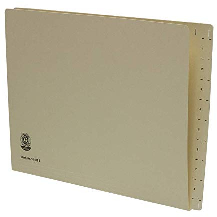 25 Stück, Einstellmappen DIN A4 Stehsammler Hängesammler, Farbe: chamois, aus 260 g/m² Kraftkarton (recycling), 10 Tabs