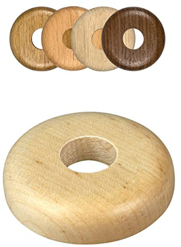 FUX 10 Stück Einzel Heizungsrohr Rosette - 15mm - 22mm - Rohrabdeckung | Die Rosette kann mit einfacher Zusammensteck-Technik, Innendurchmesser = 19mm, Massives Echtholz Ahorn, Made in Austria