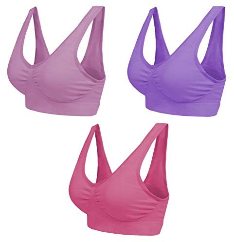 Boolavard Damen Bequem BH, Damen Seamless Sport BH mit Mehrfarben Wohlfühl-BH
