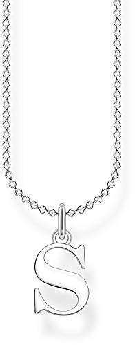 Thomas Sabo Damen Halskette Buchstabe S silber 925 Sterlingsilber, 38-45 cm Länge
