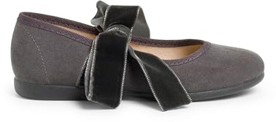 Pisamonas Merceditas con Lazo De Terciopelo Talla 25 Color Gris