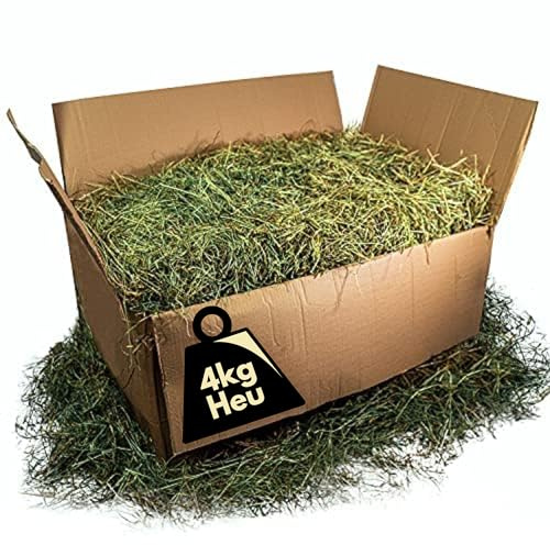 Heu für Kaninchen und Meerschweinchen (4kg) - Vegan, Wiesenheu als Einstreu und Futter für Hamster, Hasen und Nager - Kleintierheu getrocknet direkt vom Hof