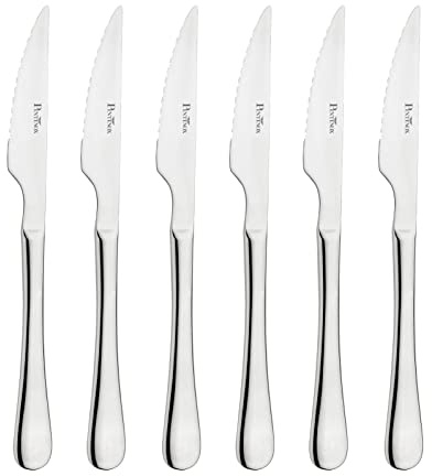 Prima Collection Bellagio, Set 6 Coltelli Bistecca con Seghetto, coltelli da carne in Acciaio Inox Nichel Free