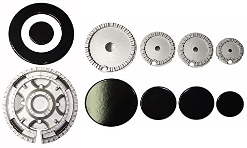 Electrolux Rex Aeg Zanussi - Kit 5 bruciatori completi di piattelli spartifiamma 4 fuochi + tripla corona per cucina piano cottura 5 fuochi - Made in Italy - EL01 - Prodotto originale