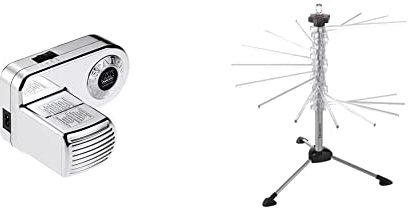 Marcato Pastadrive-Motor, Silber/Schwarz, PD-220V & TP-NEU Tacapasta Platzsparender Teigtrockner, Kunststoff, Transparent