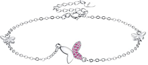 Micory Damen Fußkettchen 925 Sterling Silber Herz Fußkette Geschenk für Frauen Mädchen mit Schmuck kästchen
