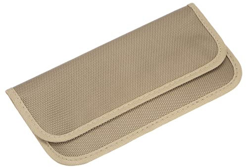 sourcing map Faraday Tasche RFID Signal Abschirmung Beutel Zweischalige Brieftasche 7.87 Strahlenschutz Trackingschutz Diebstahlschutz Spionageschutz für Handy und Schlüsselanhänger Braun