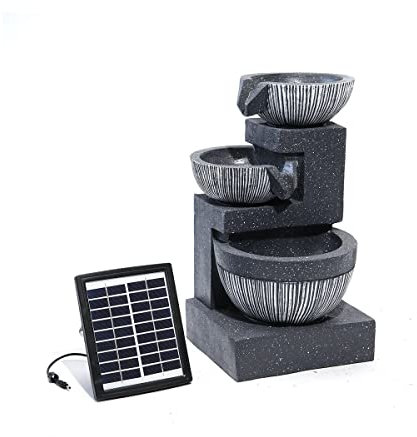 LQSSA Fontaine d'eau de Jardin extérieure, Fontaine à énergie Solaire, Fontaine à LED, Pompe de Patio extérieure, décoration de Cascades sur Pied, fontaines pour la Maison et la Cour Decoration