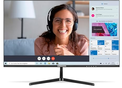 MEDION P52218 (MD 20150) 54,6 cm (22 Pouces) écran Large Full HD (FHD, 16:9, HDMI, VGA, Anti-Scintillement, Anti-Glare, Anti-lumière Bleue, Menu multilingue) Noir
