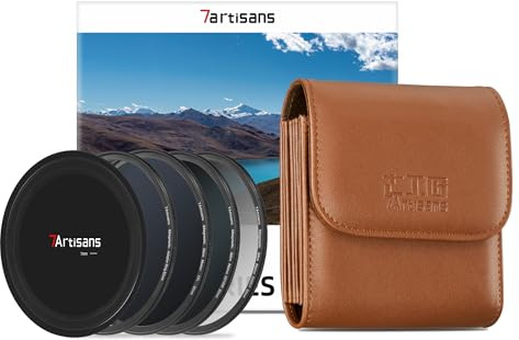 7artisans Nano Magnetic Filter UV Filter ND Light Reduction Filter/CPL Polarization Filter/GND Gradient Filter/Black Mist 1/4 Portrait Photography Filter Suitable for Lens(82mm 3-IN-1 Set)