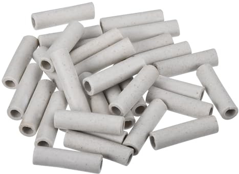 QUARKZMAN Tube Isolante en Céramique pour la Protection des Faisceaux de Fils Électroniques, Isolation Thermique, 5x8x30mm, Lot de 50