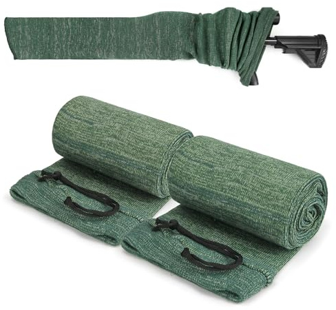 VicBre 119x15 cm Silikon Behandelt Knit Gun Socke Waffensocken 2 Stück | Kordelzugverschluss,hohe Elastizität,kratzfest,staubdicht,feuchtigkeitsbeständig,geeignet für Gewehre und Schrotflinten
