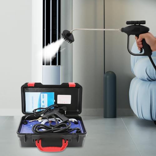 Limpiador a vapor multifuncional con linterna LED, 3000 W, cepillo múltiple, limpiador a vapor, dispositivo de mano para grasa, manchas, polvo, suciedad