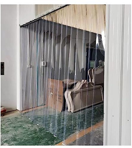 PVC-Streifenvorhang, Glatter PVC-Kunststoffstreifen-Türvorhang, Kunststoff-Streifenvorhang, UV-beständig, thermisch isoliert, transparenter PVC-Gefrierschrank-Vorhang, Türstreifen(180x240cm/70.87x94.4