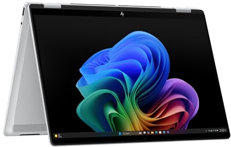 HP Omnibook X Flip - Ordenador portátil Convertible de 14 2K IPS táctil Intel Ultra 7-258V EVO, 32GB RAM, 1TB SSD, Intel ARC Graphics, Windows 11 Home Silver- Teclado QWERTY Español