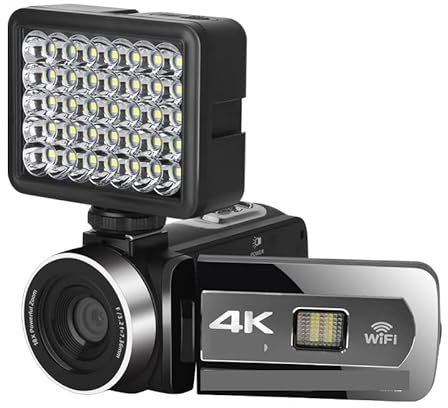 OutFyt Cámaras de Video 4KMP Videocámara Digital con Enfoque automático,PortáTil Multifuncional