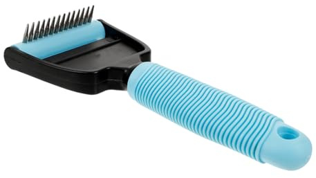CIYODO Peine para Mascotas de Doble Cabezal y Diseño Bidentado, Eliminador de Pelos Sueltos para Perros y Suministros para Mascotas en Talla S, Material Abs