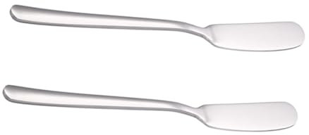 MAGICLULU 2 Pièces Couteau à Beurre Acier Inoxydable pour Tartiner Crème Fromage Confiture Décoration de Gâteaux Ustensiles de Cuisine