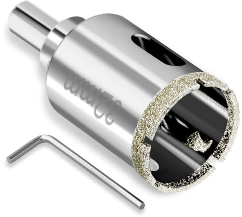 Josaton Tile Hole Cutter with Diamond Surface Coating, 32mm Diamond Hole Saw with Pilot Drill Bit, Porcelain Core Drill Bit for Ceramic, Glass, Marble, Limestone, Fiberglass
